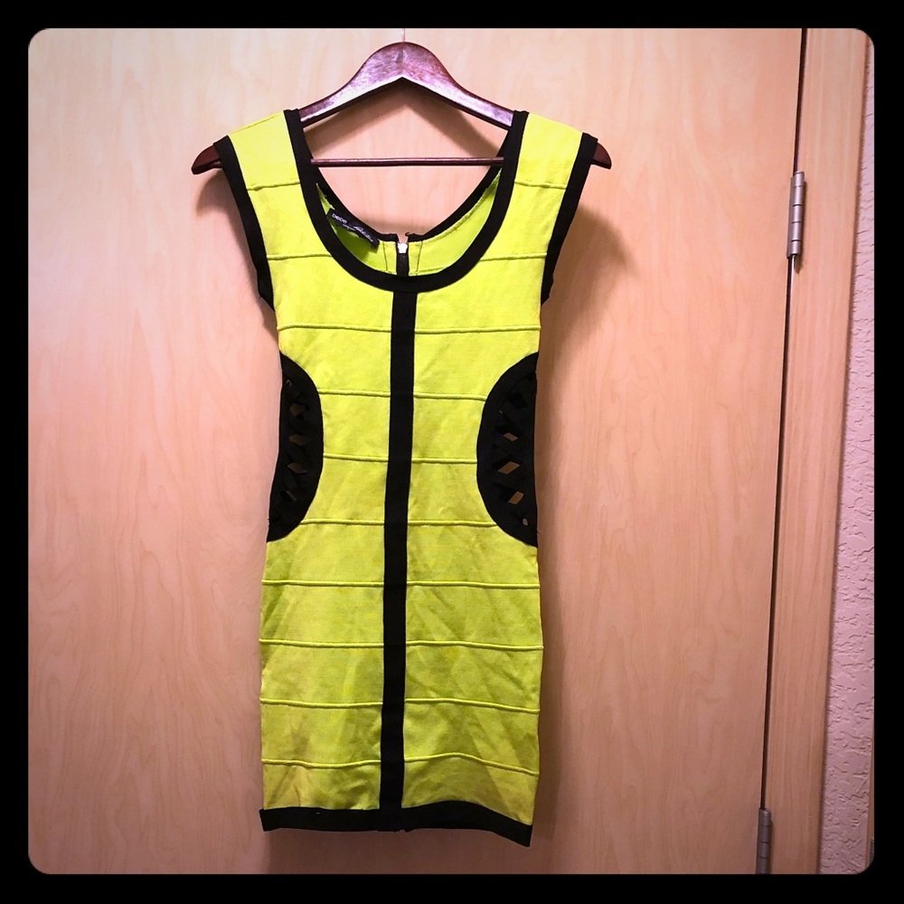 Bebe Lime Green Bandage Dress